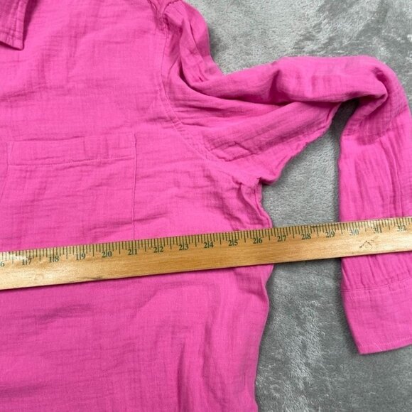Gap Pink Button-Up Long Sleeve Shirt Size L 100% Cotton Womens Casual d0109 - Picture 4 of 8